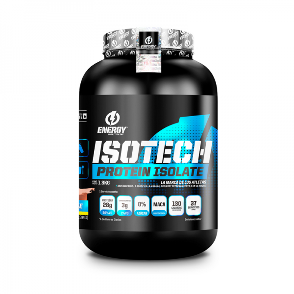 Proteina Energy Nutrition Isotech 1.3Kg Chocolate + Shaker - Imagen 2