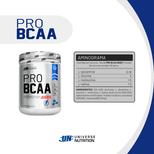 Aminoácido Universe Nutrition Pro Bcaa 6000 500g Citrus Punch + Shaker - Imagen 3